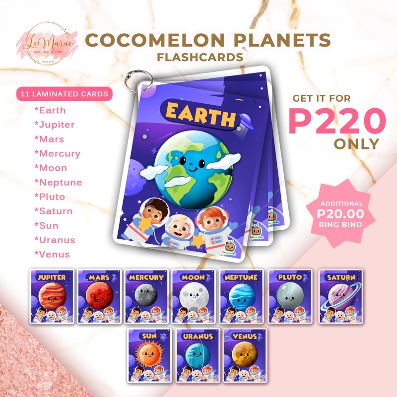 COCOMELON PLANETS SOLAR SYSTEM - Laminated Flashcards Interactive ...