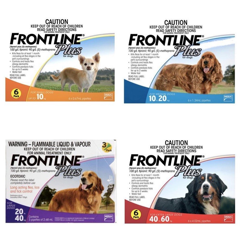 Frontline plus outlet sizes