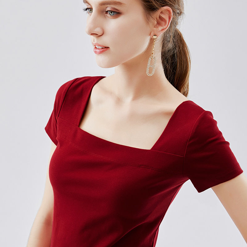 Red deals casual tops