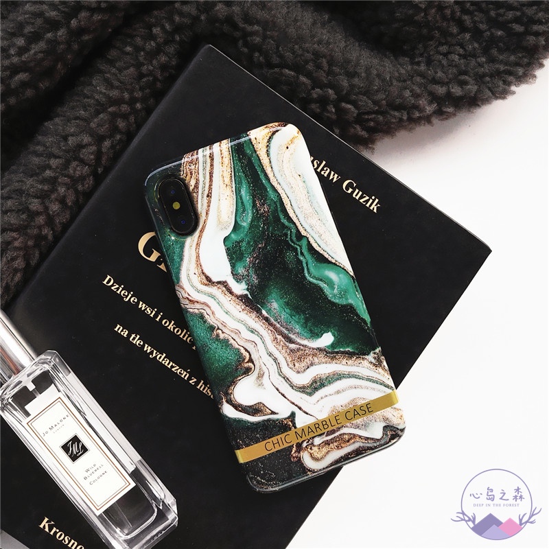 Chic Black Green Marble iPhone 12 Pro Max Case iPhone 11 Pro Max Soft