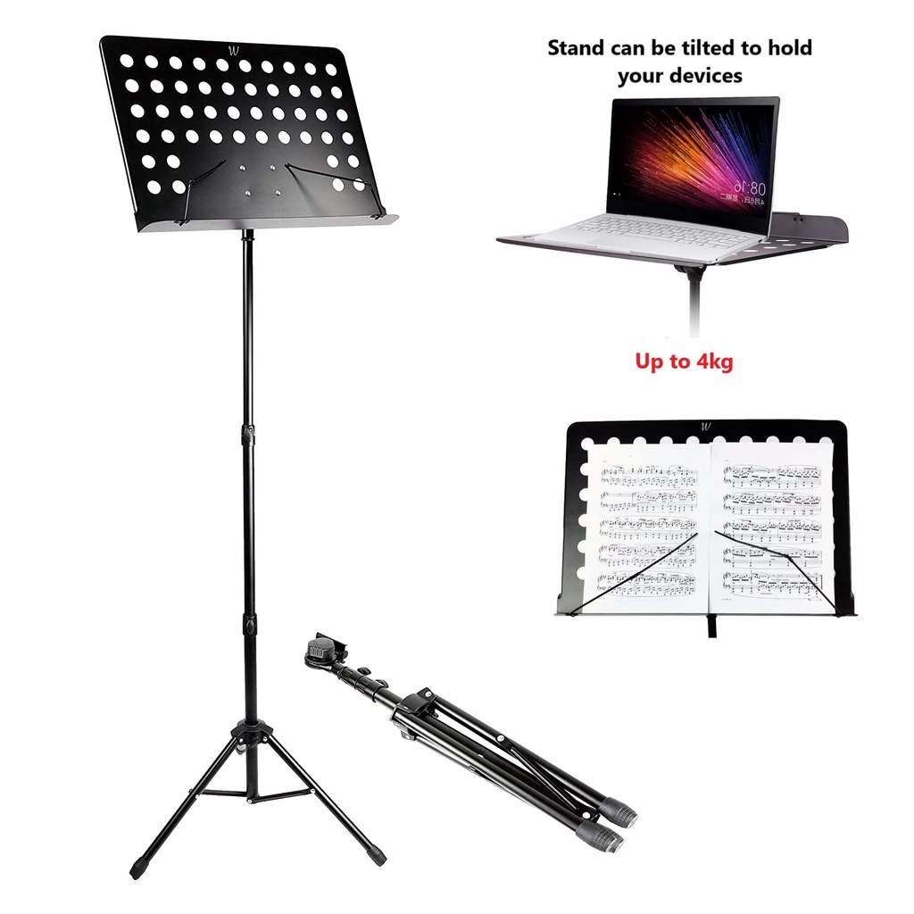 3 Premium Quality Foldable Music Stand Conductor Music Stand Heavy Duty ...