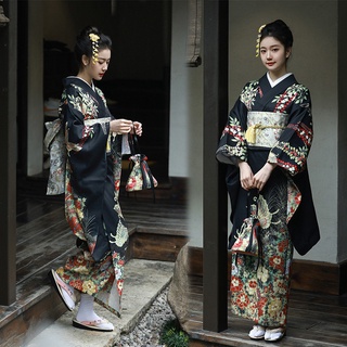Plus Size Japanese Kimono Pajamas Men Long-sleeve Trousers Cotton Casual  Home Service Two-piece Suit Comfortable Sleepwear