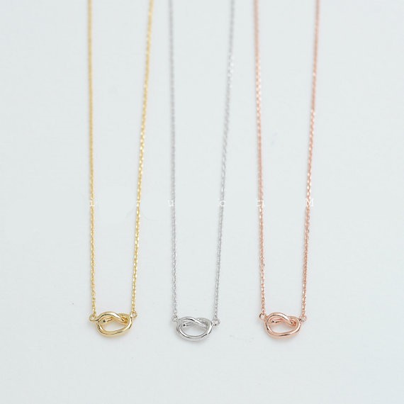 Gold love sale knot necklace