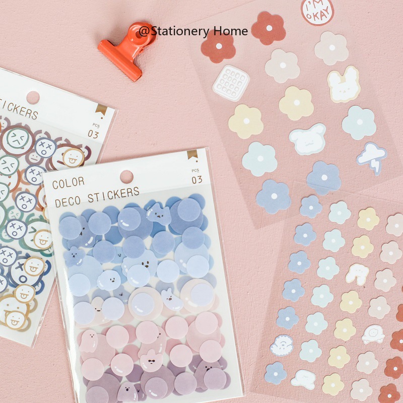 3PCS Set DIY Diary Scrapbook Stickers Morandi Stationery Sticker Note ...