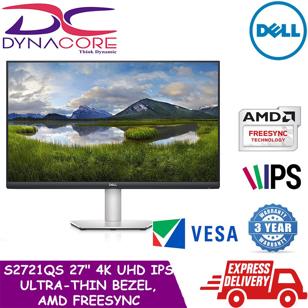 Dell S2721QS 27 Inch 4K UHD IPS UltraThin Bezel Monitor, AMD FreeSync, VESA Certified Shopee