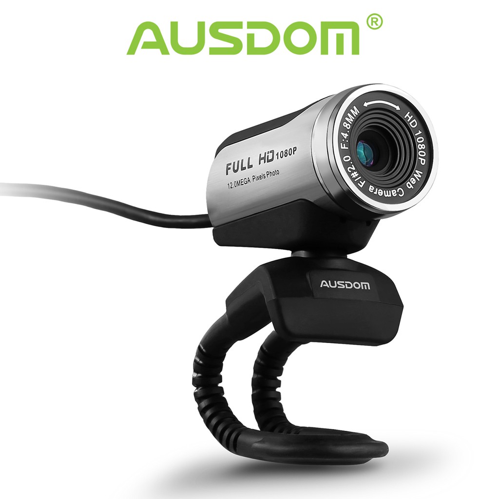 AUSDOM Cam 1080P PC 12MP Camera with Builtin Microphone (AW615