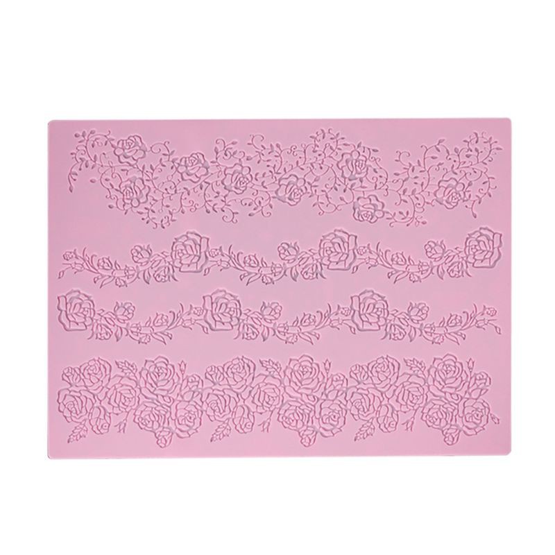 be Rose Lace Silicone Mat Mold Chocolate Cake Fondant Mould DIY Crafts ...