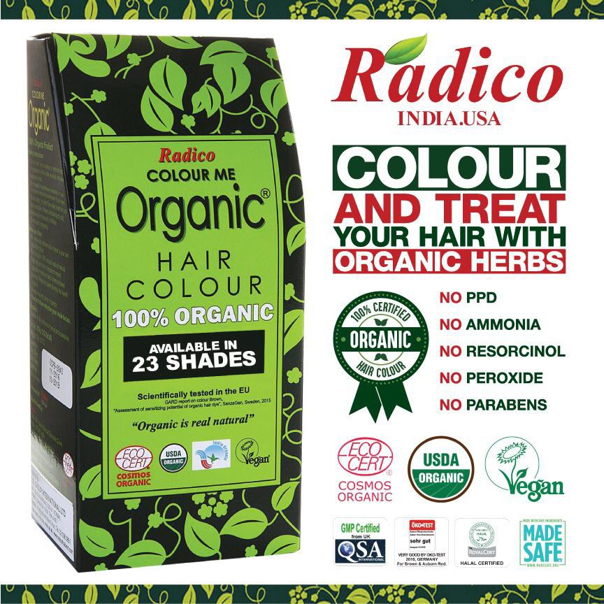 RADICO 100% CERTIFIED ORGANIC HAIR COLOUR | Shopee Singapore
