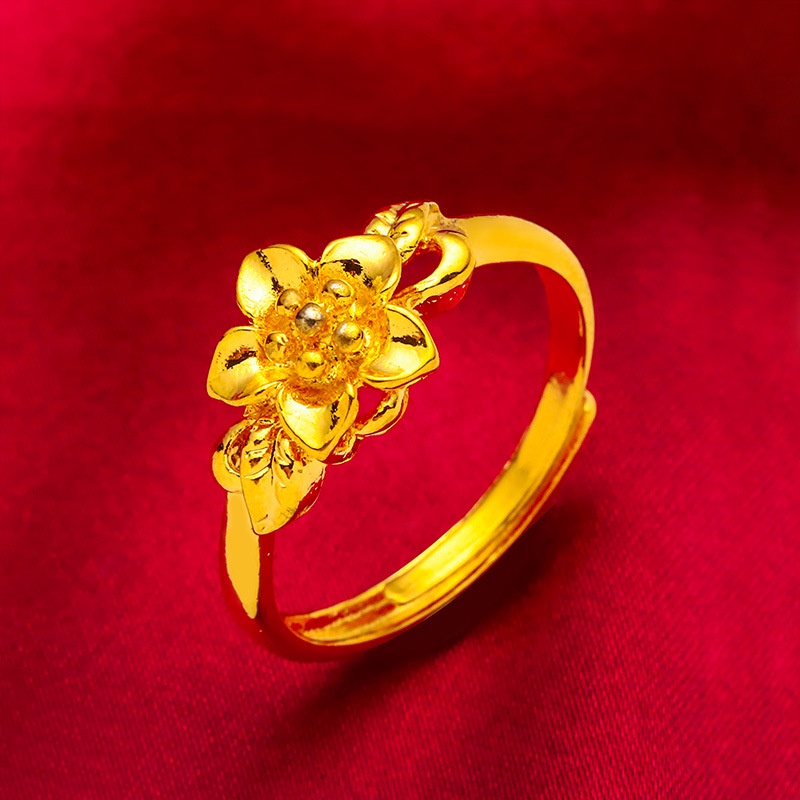 Gold ring with on sale flower