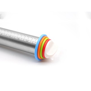 【SG】Adjustable Stainless Steel Rolling Pin Roller with Thickness Rings ...