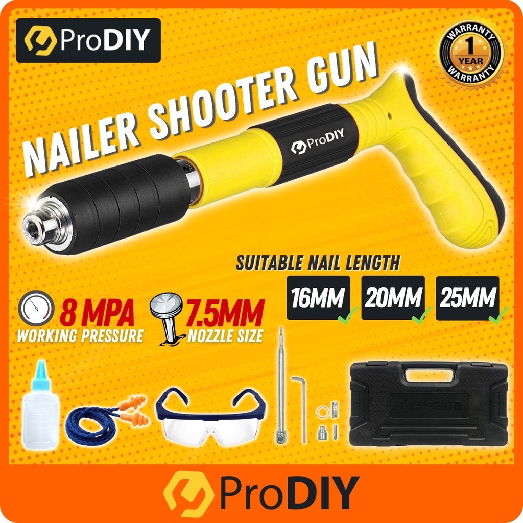PRODIY Mini Nailer Shooter Gun Manual Steel Rivet Tufting Ceiling Concrete Wall Anchor Wire Fastening Pipe Nail 钉枪吊頂神器