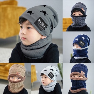 3 in 1 Kids Winter Hat Scarf Gloves Set, Knitted Hat Baby Hat Kids Hat Set,  Warm Winter Beanie Hat Gloves Scarf Set for Kids Boys Girls, 1-5