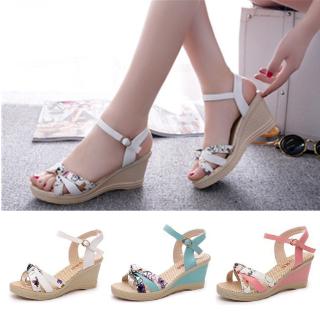 Wedge Sandals for Women,Summer Casual Retro Sandals Ribbon Wedges Heel  Beach Peep Toe Espadrille Platform Sandals