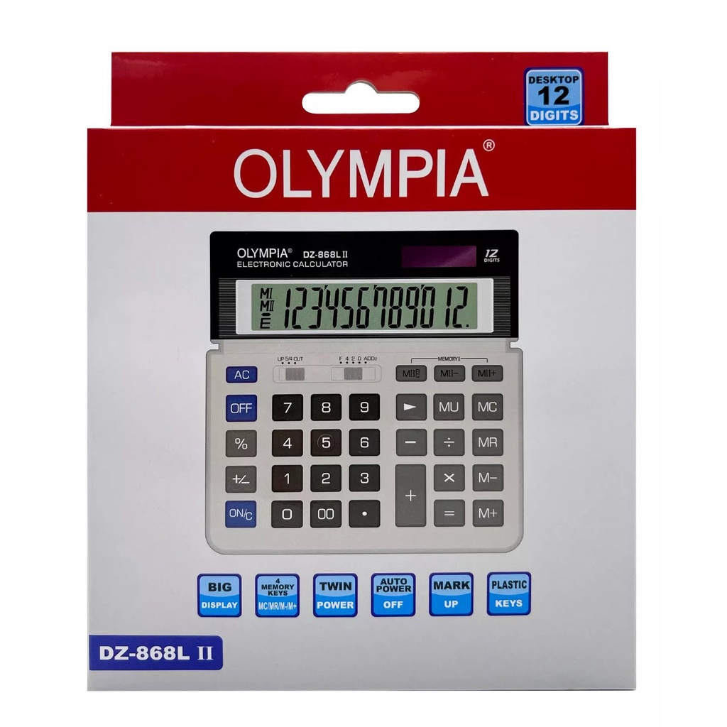 OLYMPIA DZ868L II Electronic Desktop Calculator with 12 Digits, Big
