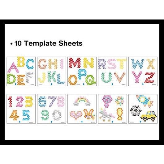 Aquabeads Abc & 123 Templates 10 Sheets / Letter & Number Picture