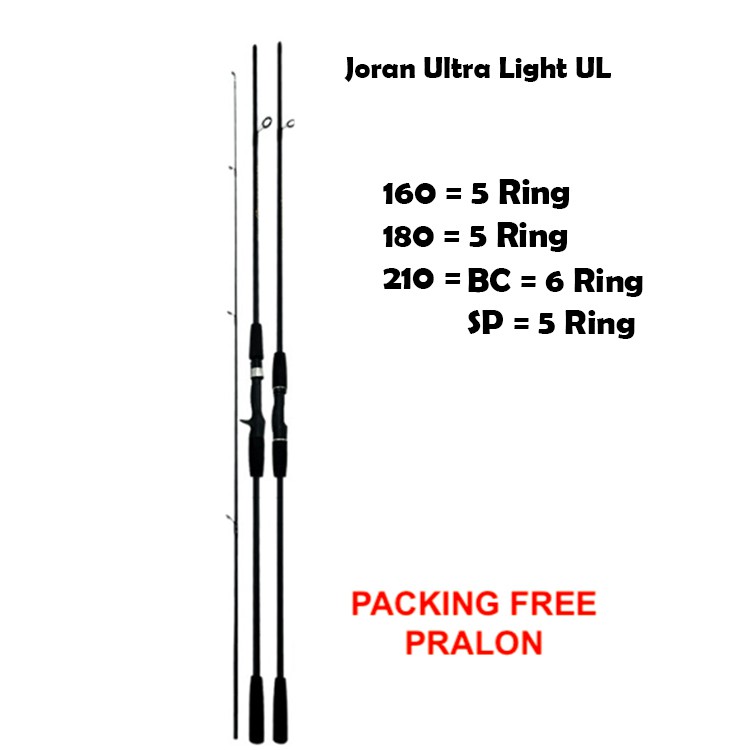 JORAN UL ULTRALIGHT RENLONG WARNA HITAM CARBON FIBER SPINNING DAN BAITCASTING - Gambar 3