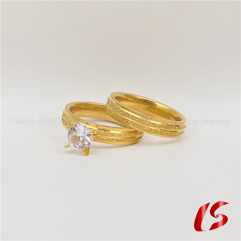 Gold engagement rings hot sale for couple with price