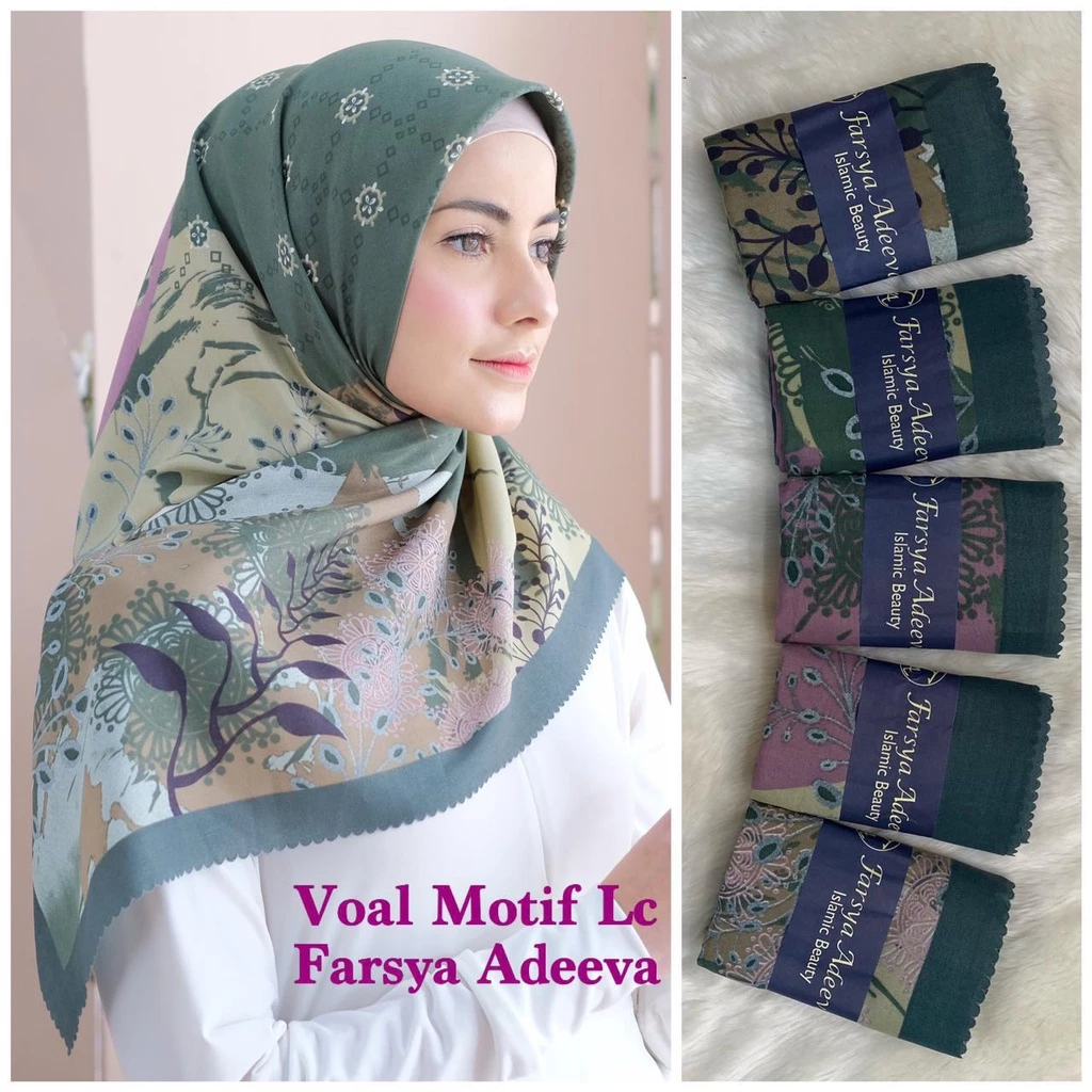 Hijab Segi Empat Denay / Hijab Voal Motif Lasercut - Gambar 4