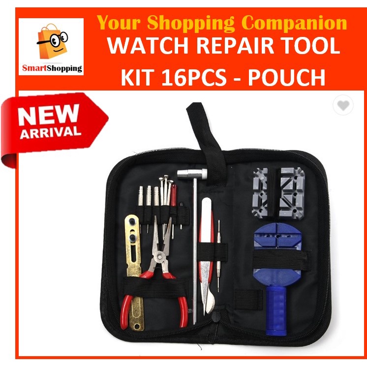 [NEW ARRIVAL] Multifunction Watch Repair Tool Kit Metal Watch Adjustment Repair Watch Tools 16