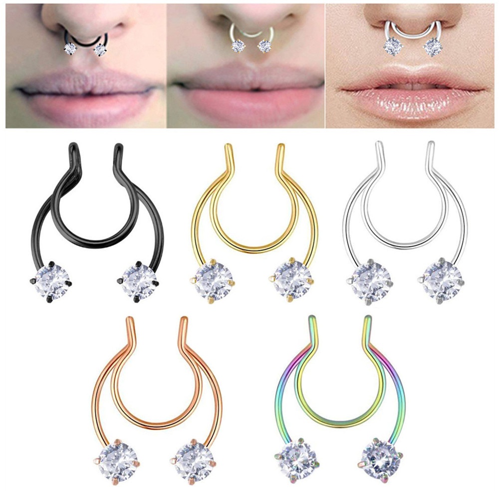 thumbnail image 2 of Fake Ear Stud Set Multicolor 12 Pcs Magnetic Fake Ear Studs - Non Piercing Cubic Zirconia Clip On Earrings Set Multicolor Ear Jewelry 2 of 13