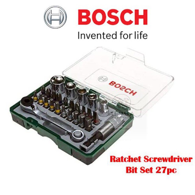 Bosch Ratchet Driver Bits Screwdriver Bits Set 27pc Mini Ratchet Socket Drill Spanner Shopee