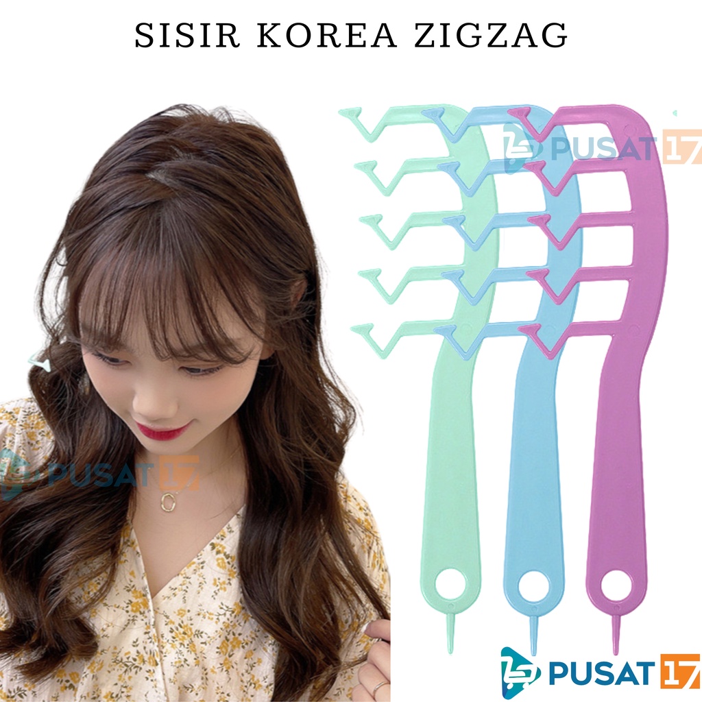 PUSAT17 SISIR RAMBUT ZIGZAG / SISIR RAMBUT ZIG ZAG STYLE / SISIR RAMBUT KOREA SISIR RAMBUT PANJANG / HAIR COMB PARTING