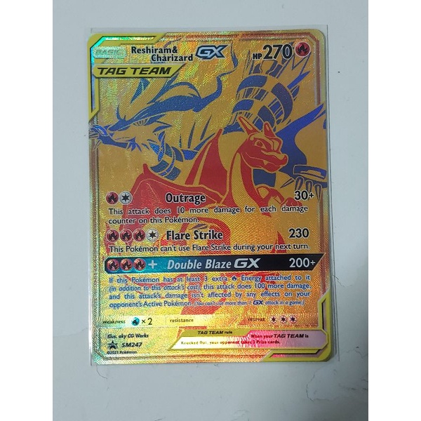 Pokemon reshiram and charizard gx tag team gold promo sm247 card | Shopee  Singapore