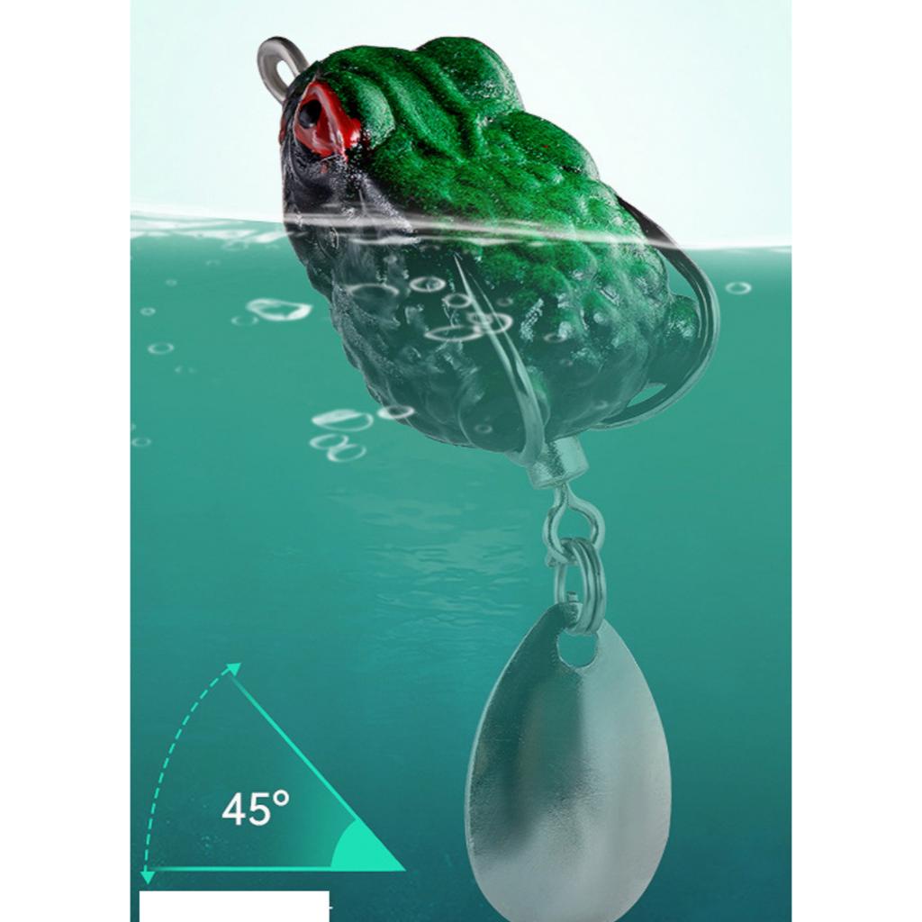 Umpan Pancing kodok soft bait Casting gabus dengan Spiner bahan karet 2.5cm berat 3gr - Gambar 2