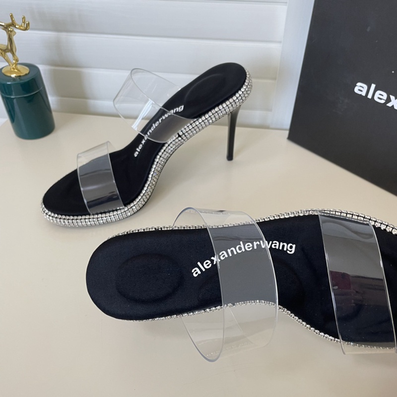 2024新款alexander Wang High Heel Summer Breathable Peep Toe Stiletto 8 