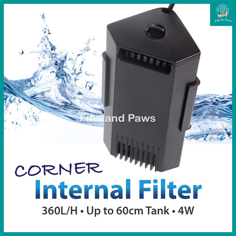 [Aquasyncro] GF400 Corner Internal Filter for Aquariums, Terrapin and ...