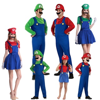 Kids Boys Girls Super Mario Luigi Halloween Fancy Dress Costume Party  Outfit 2