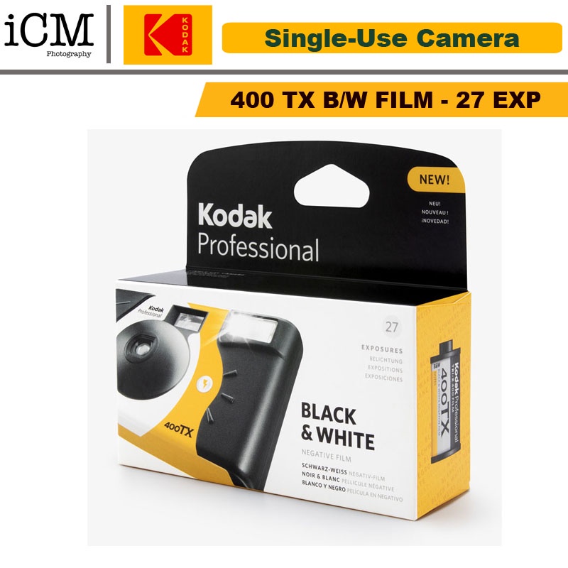 Kodak Professional Disposable Single Use Black & White Flash Camera Tri ...