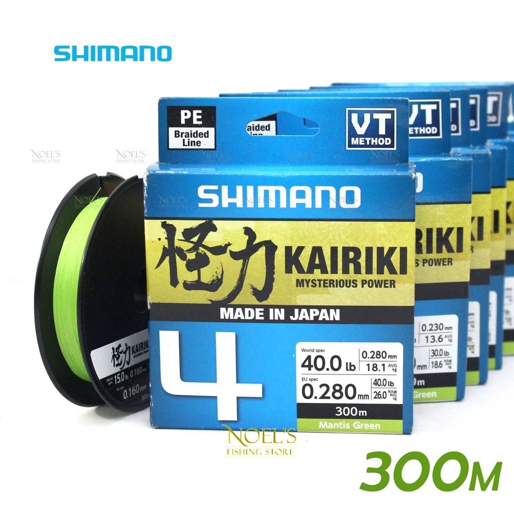 Shimano KAIRIKI PE String 4 | 300m | 10 To 50 lbs | Mantis Green ...