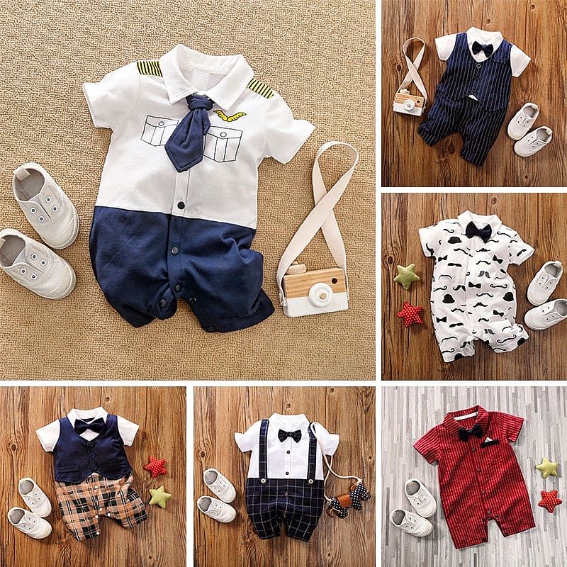 Local Seller Baby Boy Bow Tie Handsome Cute Romper Newborn Baby Clothes for Baby Boy Soft Cotton Kids Clothes Jumpsuit Shopee Singapore