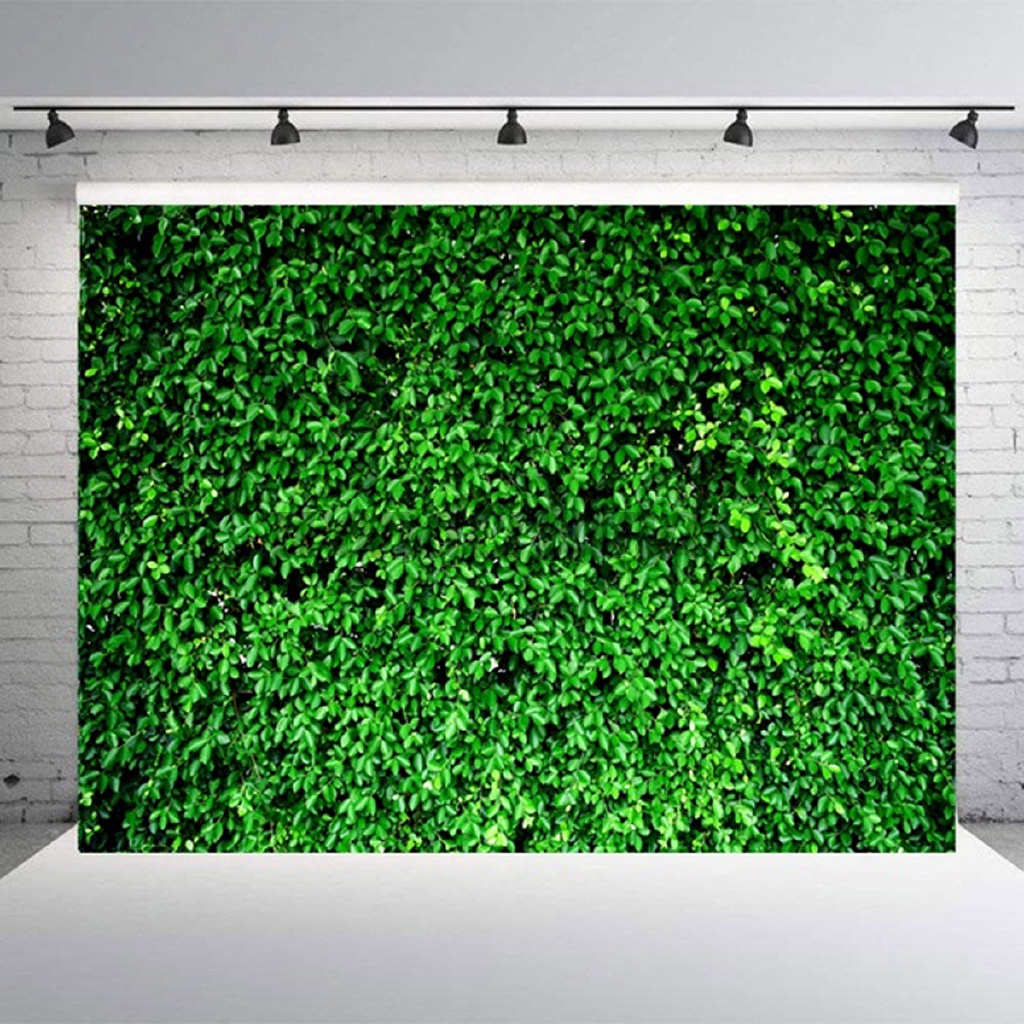 Green Leaves Wall Backdrop for Photography Grass Background Spring Birthday Party Ground Decor