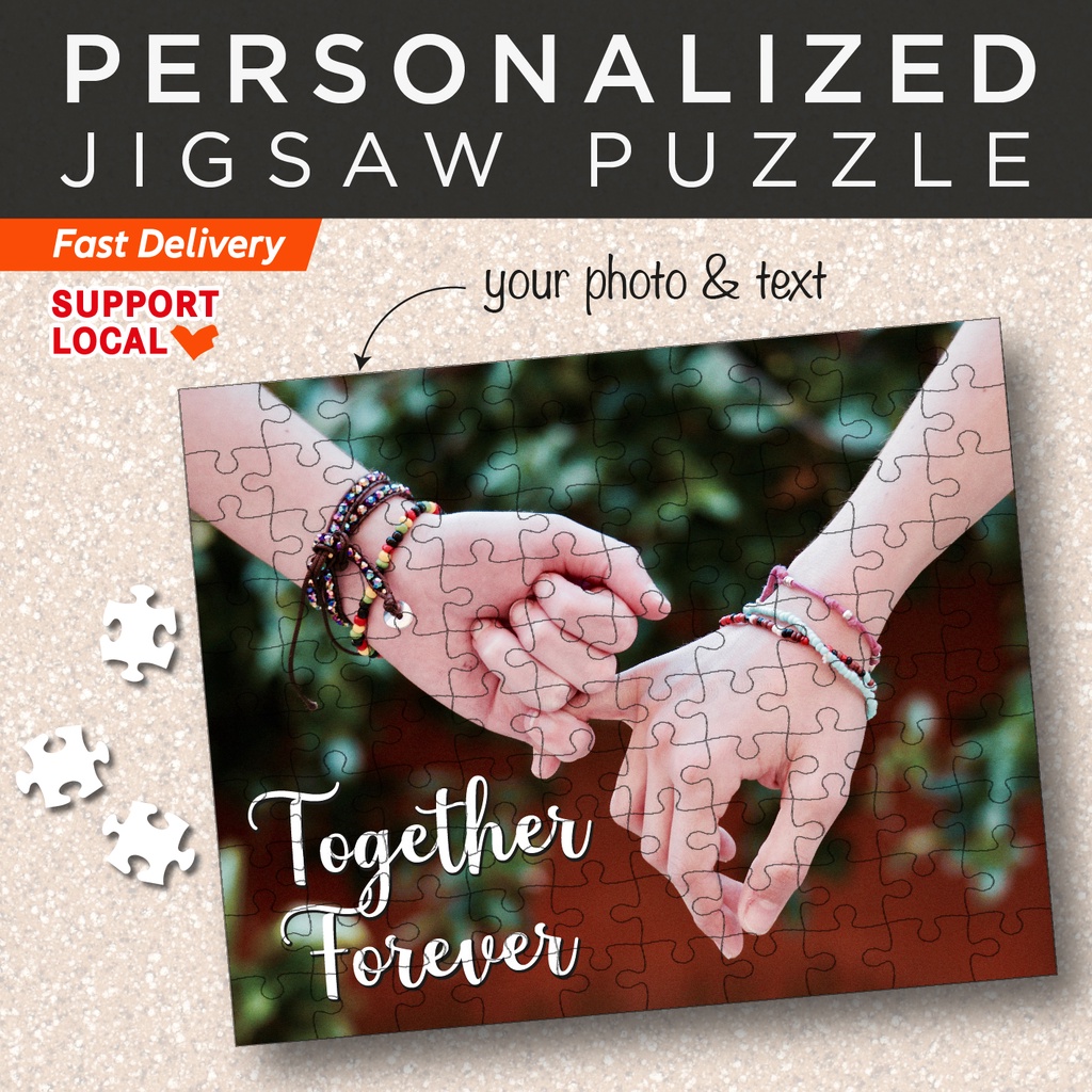 Personalised Jigsaw Puzzle Acrylic Frame A4 Size DIY gift jigsaw puzzle kids Customized Gift