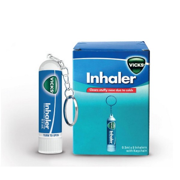 VICKS INHALER 0.5ML KEYCHAIN / MELEGAKAN PERNAPASAN / GEJALA FLU / HIDUNG TERSUMBAT / MENTHOL - Gambar 3