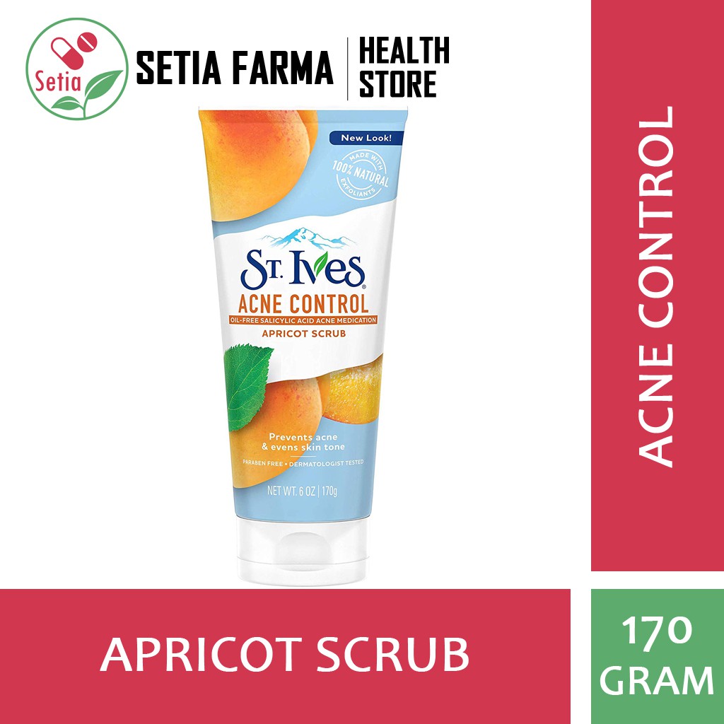 St Ives Acne Control OilFree Salicylic Acid Acne Medication Apricot Scrub 170g Shopee Singapore