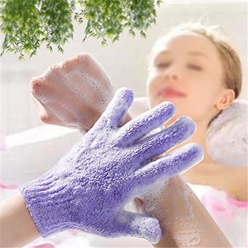 2pcs Five-Finger Bath Gloves Exfoliating Bathing | Shopee Singapore
