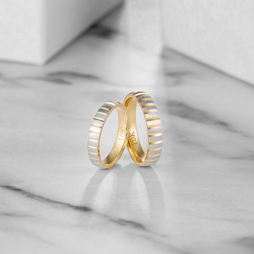 Wedding ring pair white on sale gold