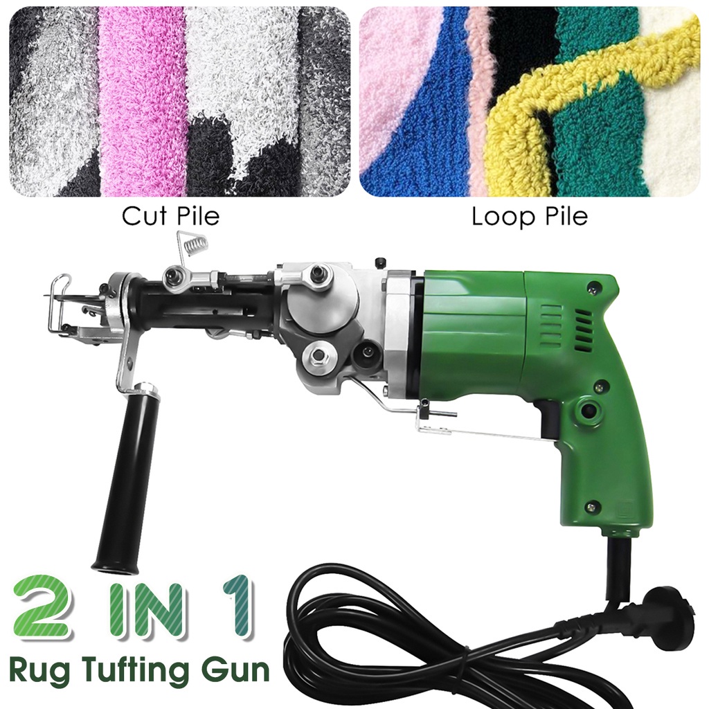 2in1 Cut Pile & Loop Electric Hand Rug Tufting Guns Carpet Weaving