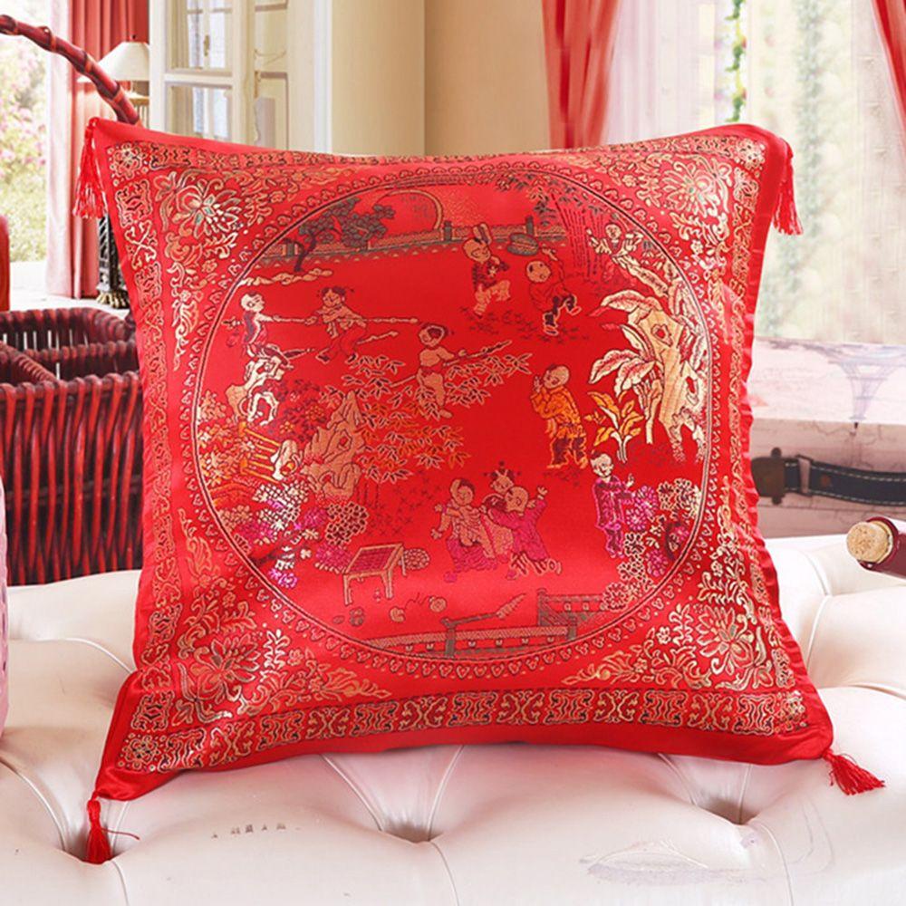 DOREEN1 Throw Pillow Cover Red Chinese Style Sofa Ornaments Wedding Gifts Pillowcase Embroidered Cushion Cover Shopee Singapore