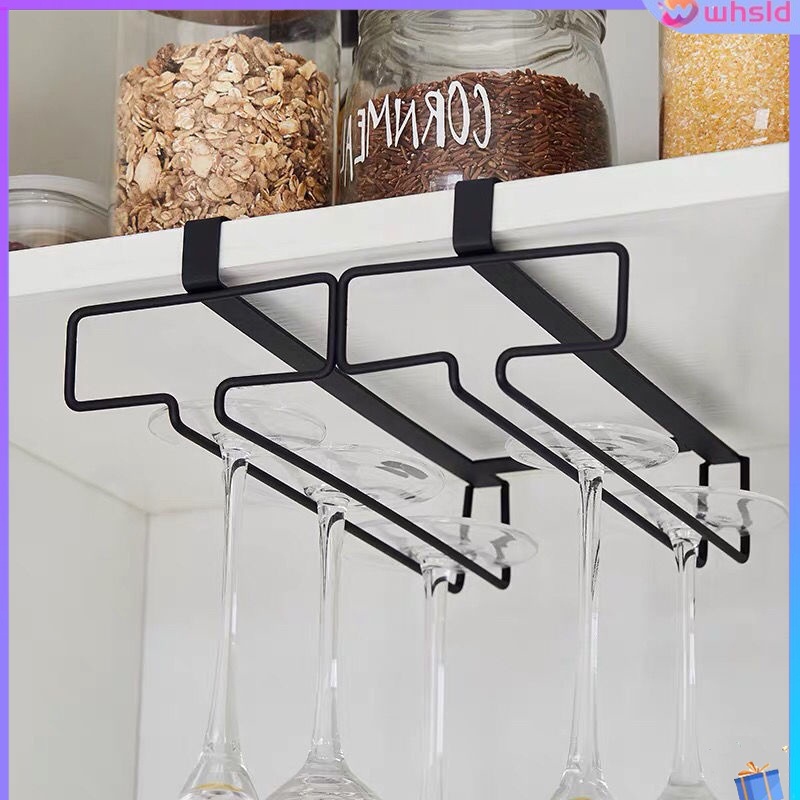 Household Wine Glass Rack Hanging Hole-Free Goblet Wine Cabinet ...