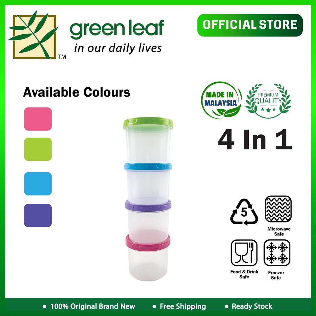 Greenleaf Round Container (4 in1 Combo Set) Food Container | Shopee ...