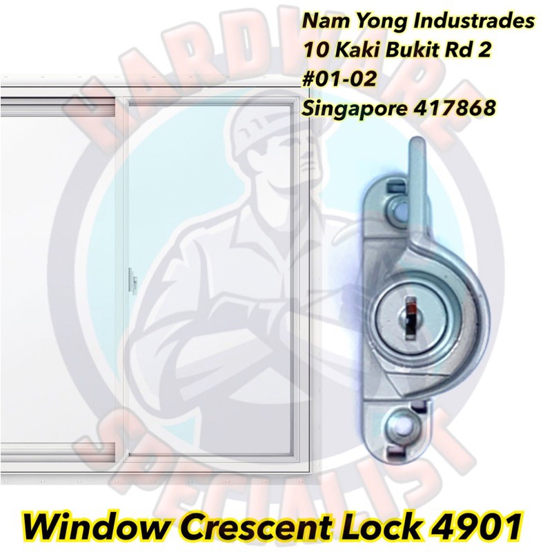 Hardware Specialist HDB Sliding Window Crescent Lock 4901 (Keyed