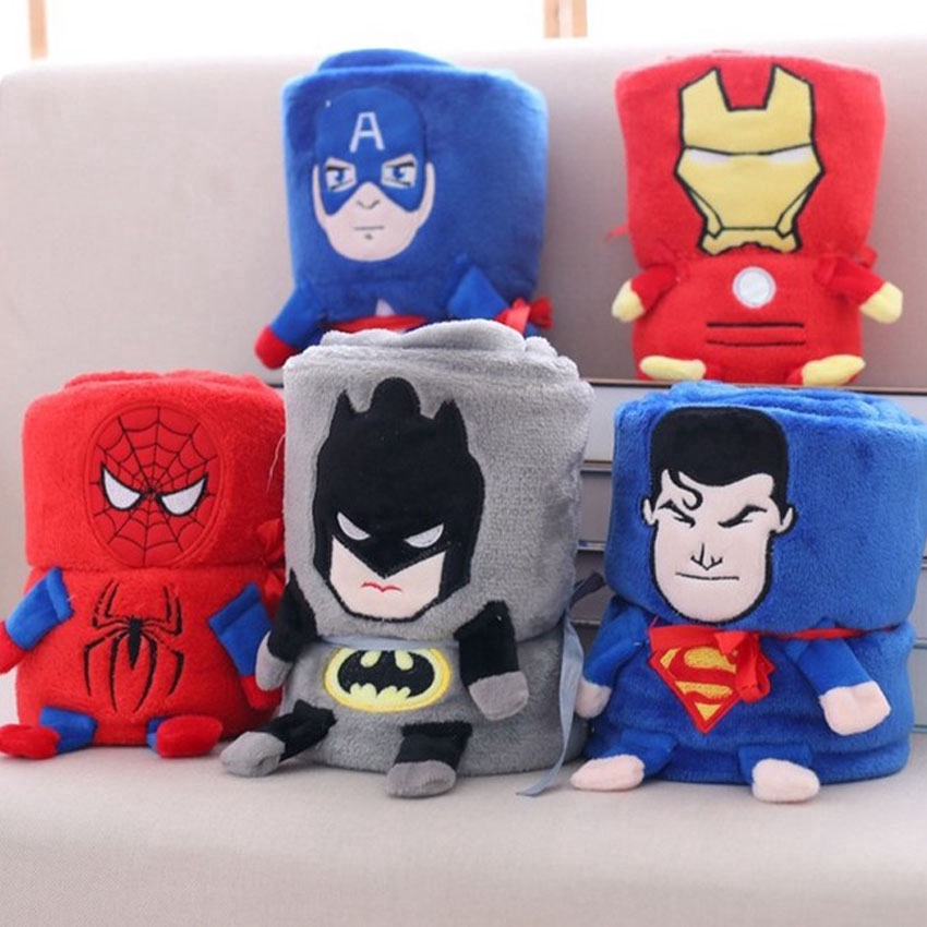 Super Hero Design Coral Fleece Blanket Foldable For Kids 100x80cm Summer Air Conditioning Blanket Shopee Singapore