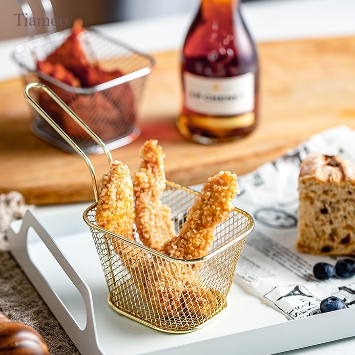 Tiamoo fries basket Stainless steel mini frying basket restaurant
