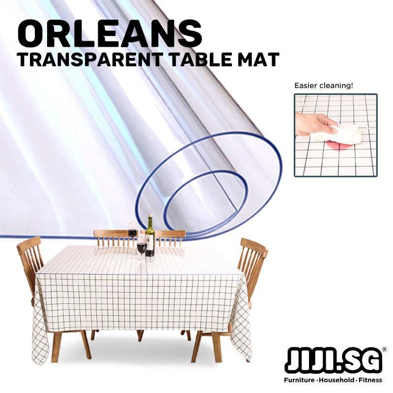 (JIJI.SG) ORLEANS Transparent Table Mat - 1.5mm Thickness - Soft Glass ...
