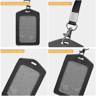 2 Pack Black Badge Holder With Lanyard,detachable Neck Lanyards For Id 