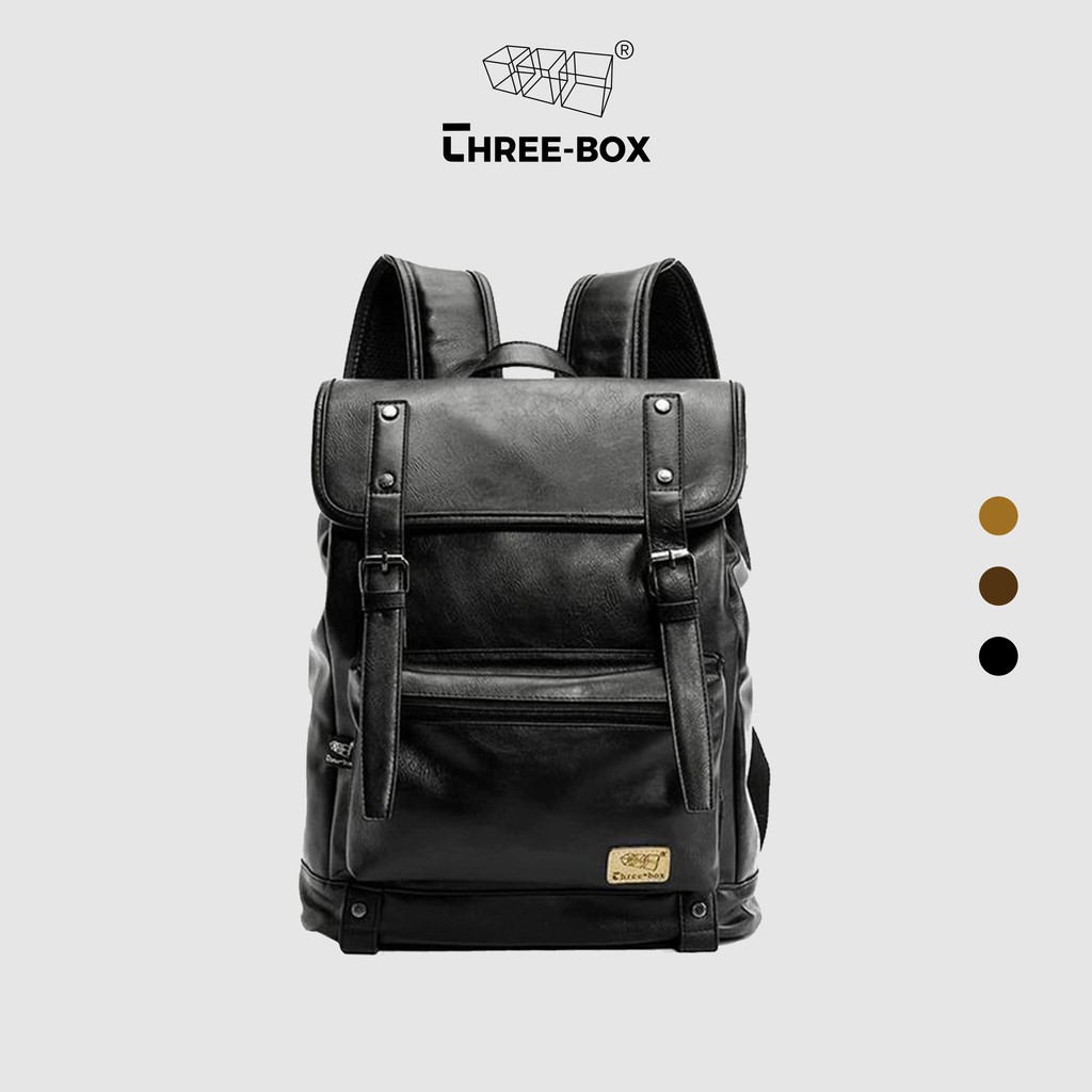 Three-box KORE backpack unisex leather backpack - BL1353 | Shopee Singapore